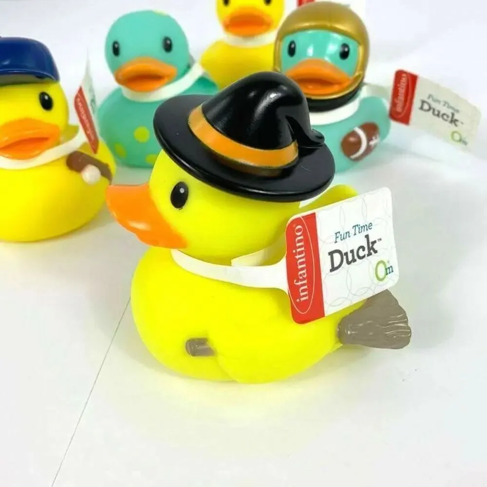 Pack 5 Infantino Fun Time Duck Bath Toys Age 0m+ Great for to Gift New with Tags